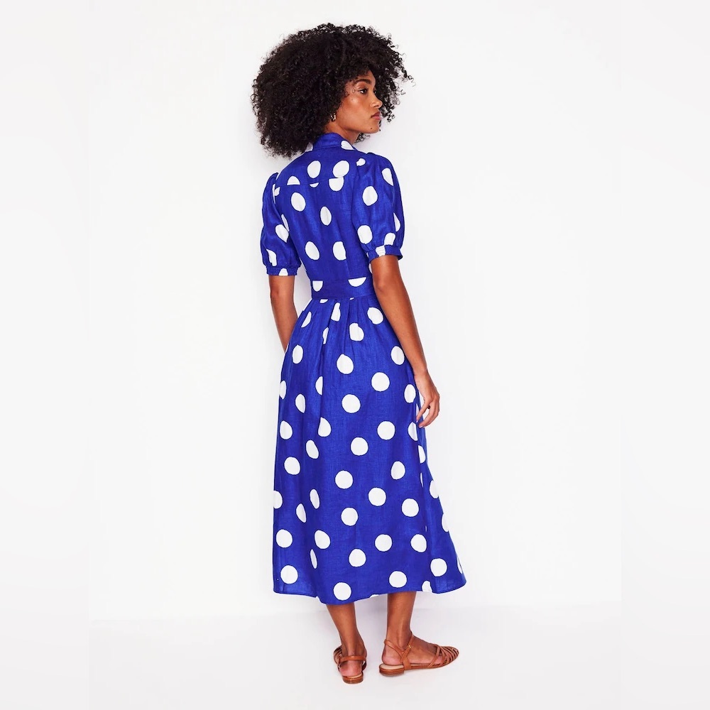 Boden Blue Alexa Linen Maxi Shirt Dress - Picture 5 of 13